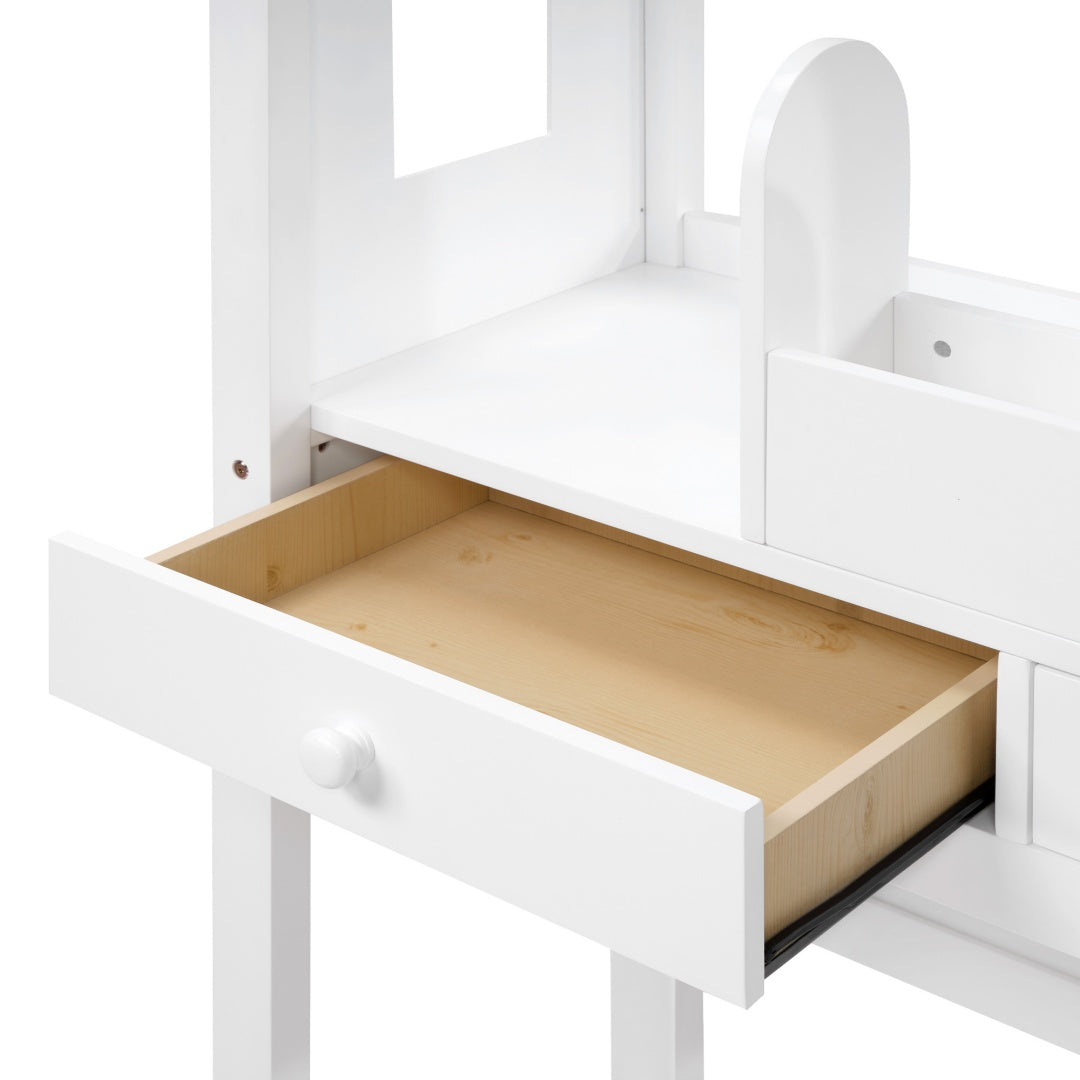 Cama Montessori com Secretária e Telhado para Crianças