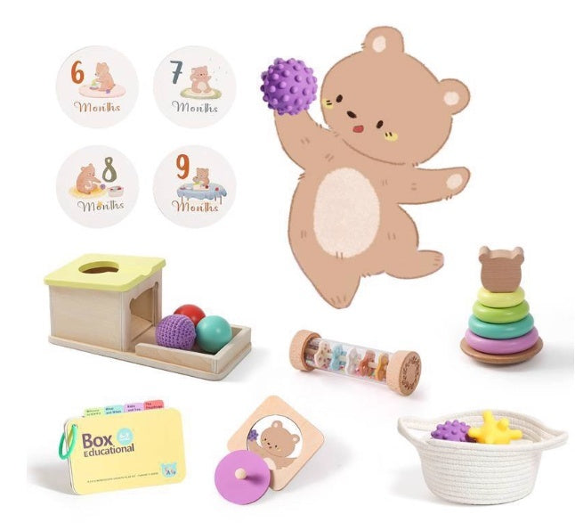Conjunto Montessori de Chocalho, Cartões P&B e Bola Sonora