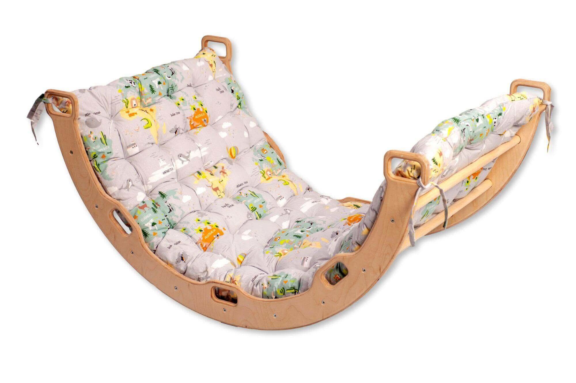 Climbing Arch / Rocker with Map Pattern Pillow-2