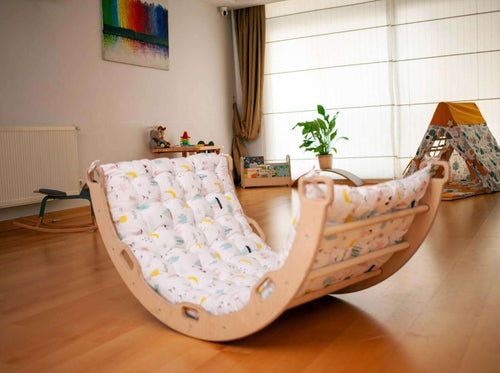 Climbing Arch / Rocker with Flamingo Pattern Pillow-1